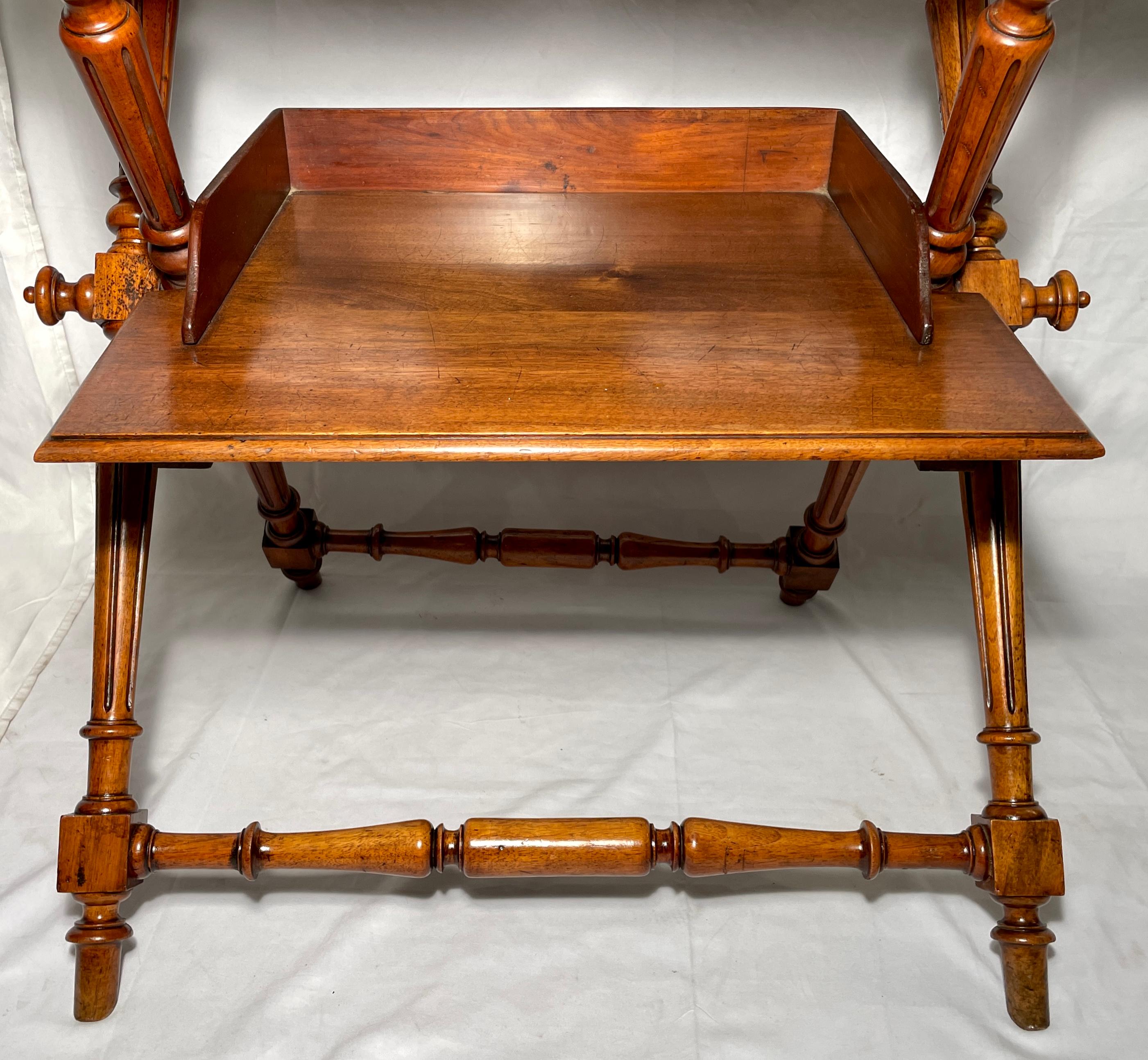 19th Century Antique French Walnut Galleried Side Table, circa 1880 For Sale
