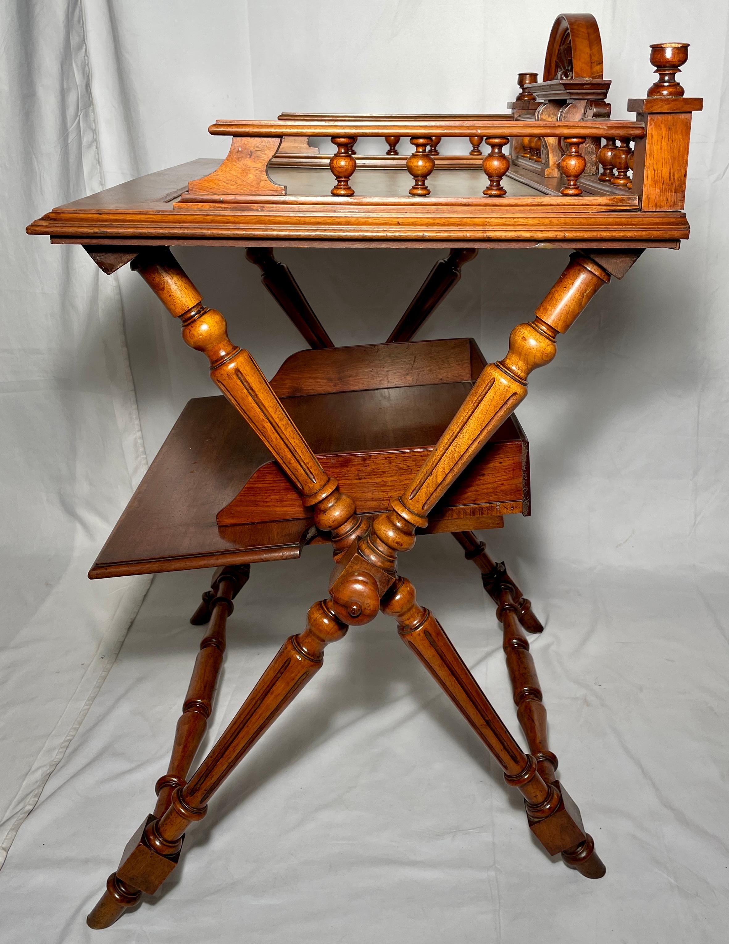 Antique French Walnut Galleried Side Table, circa 1880 For Sale 1