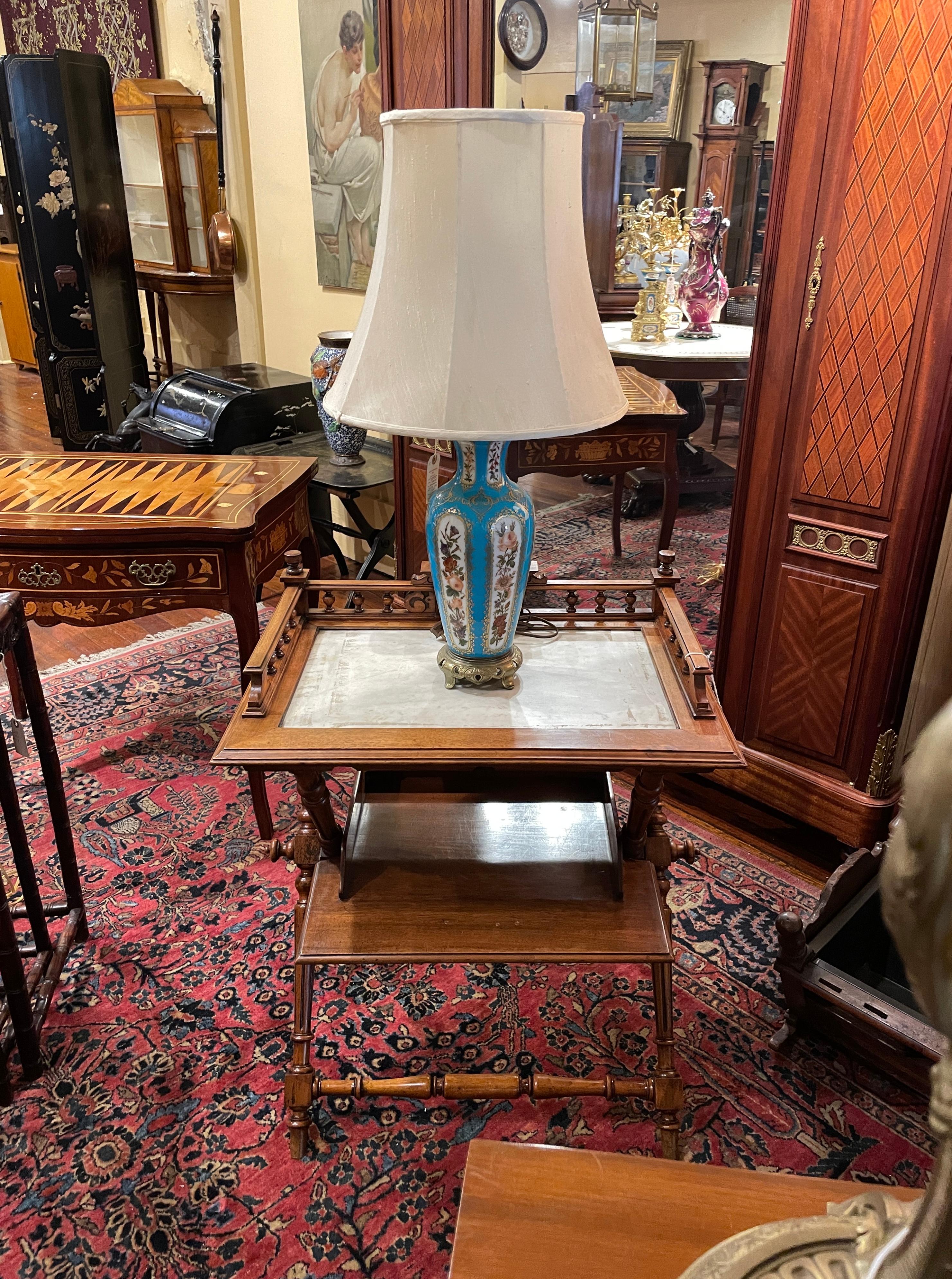 Antique French Walnut Galleried Side Table, circa 1880 For Sale 2
