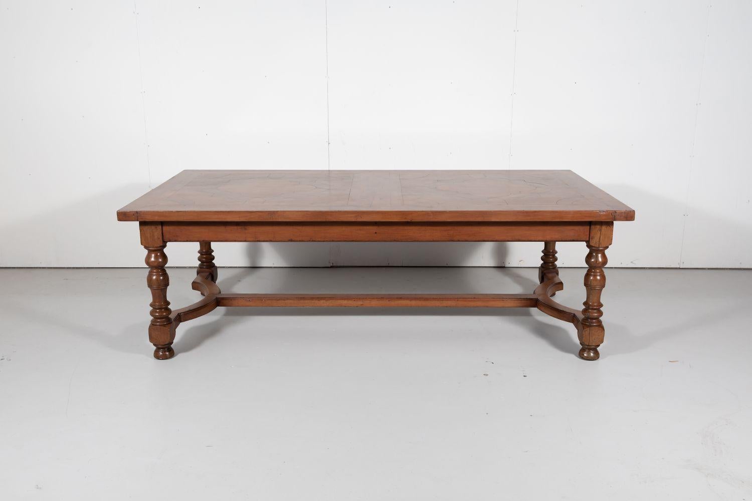 Parquetry Antique French Walnut Louis Philippe Farm Table