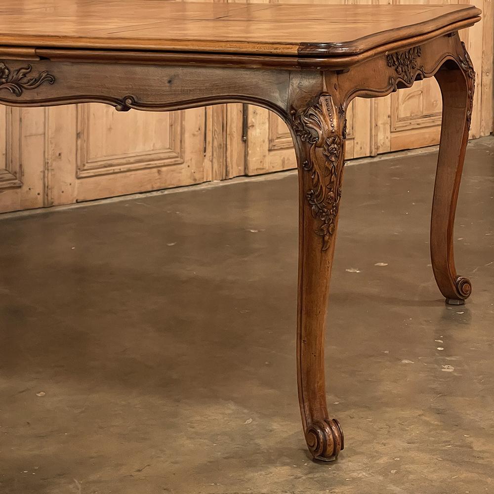 Antique French Walnut Louis XV Draw Leaf Dining Table For Sale 6