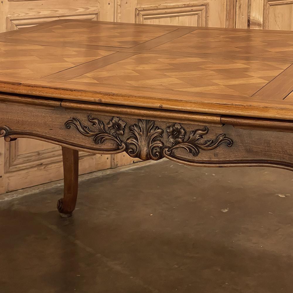 Antique French Walnut Louis XV Draw Leaf Dining Table For Sale 8