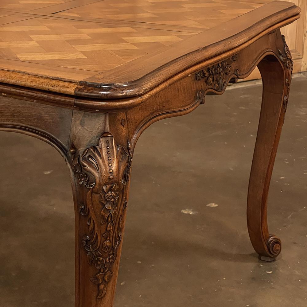 Antique French Walnut Louis XV Draw Leaf Dining Table For Sale 9