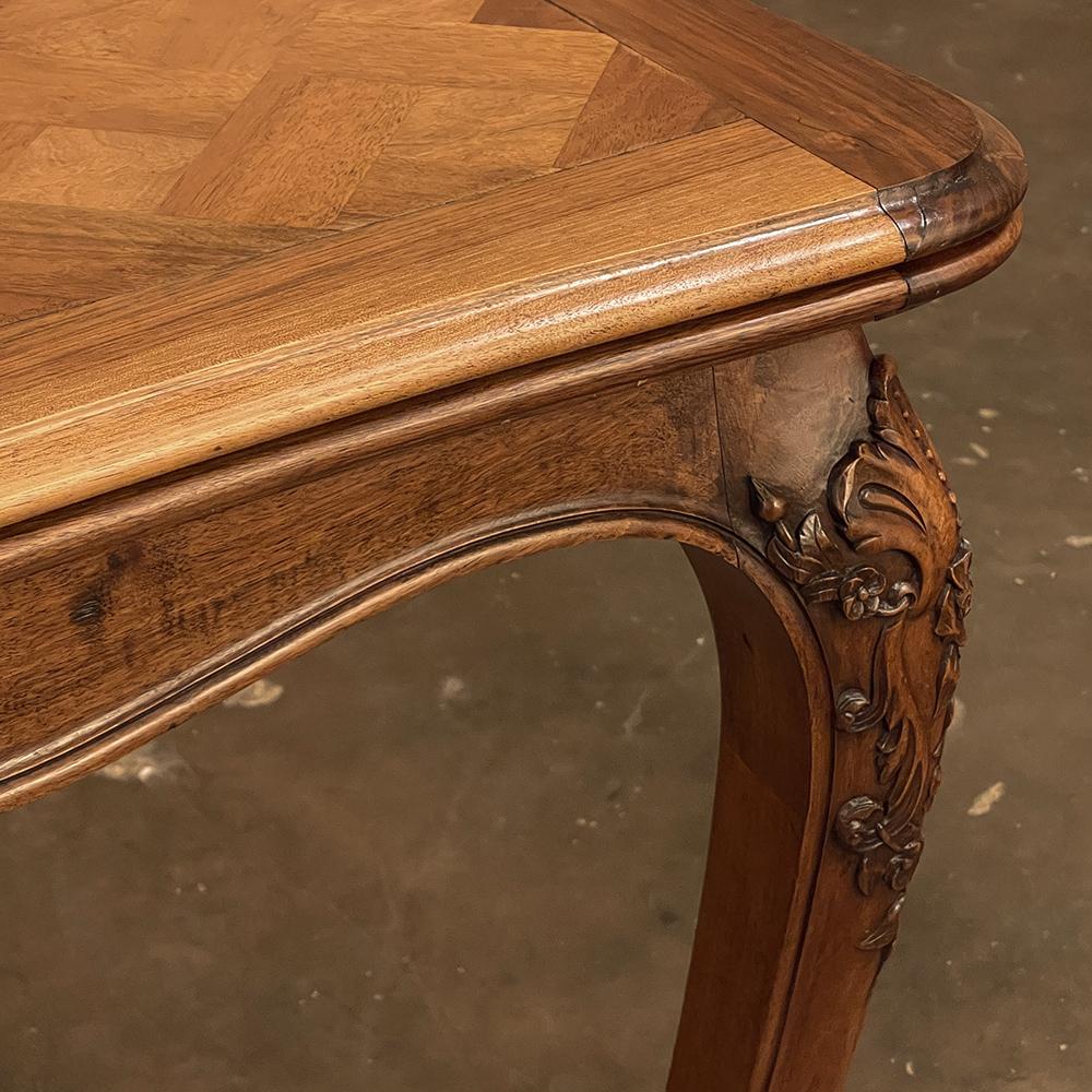 Antique French Walnut Louis XV Draw Leaf Dining Table For Sale 12