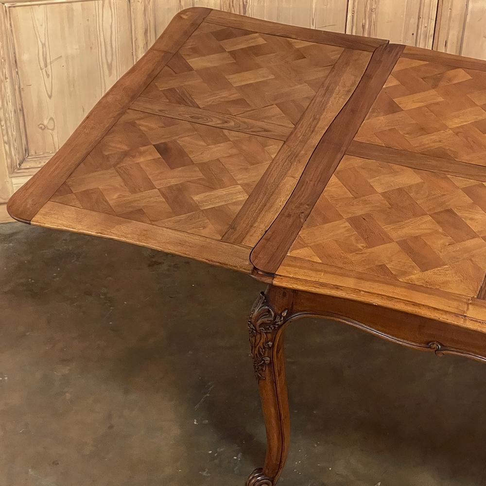 Antique French Walnut Louis XV Draw Leaf Dining Table For Sale 3