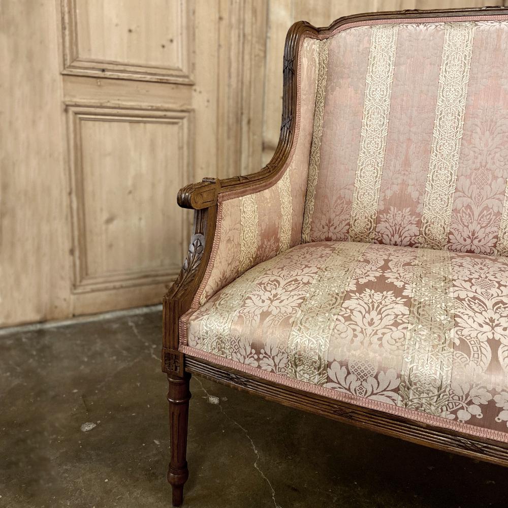 Antique French Walnut Louis XVI Canape, Sofa 4