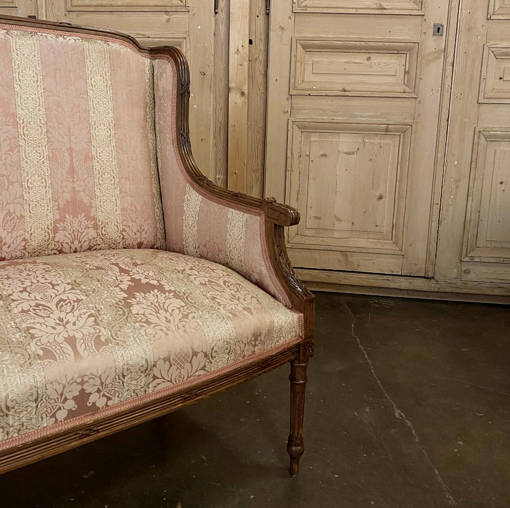 20th Century Antique French Walnut Louis XVI Canape, Sofa