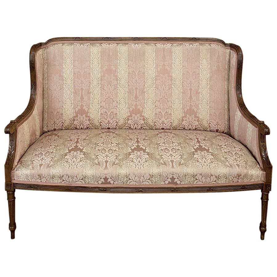 Antique French Walnut Louis XVI Canape, Sofa