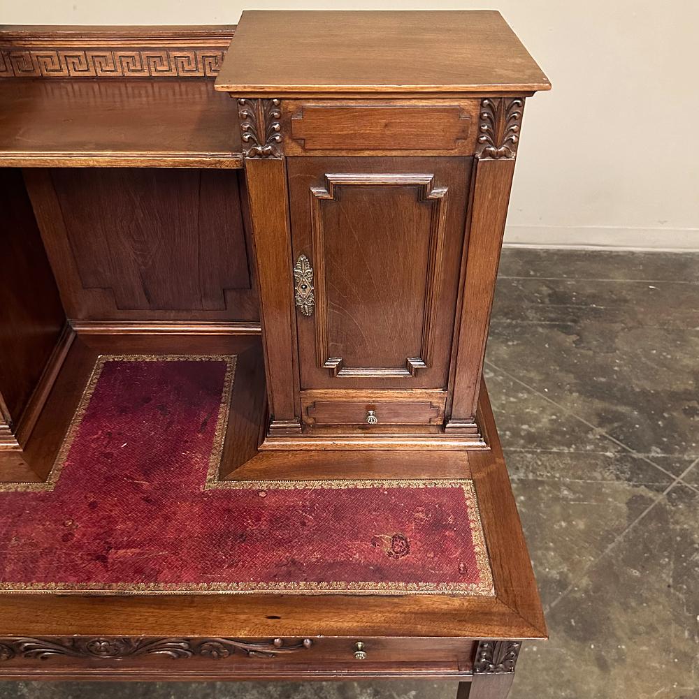 Antiker französischer Nussbaum Louis XVI Wandschreibtisch im Angebot 2