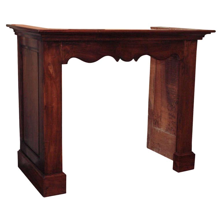 Antique French Walnut Mantle For Sale