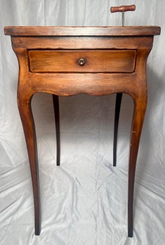 Antique French Walnut & Marble Rafraîchissoir Wine Table w/ Coolers & Corkscrew