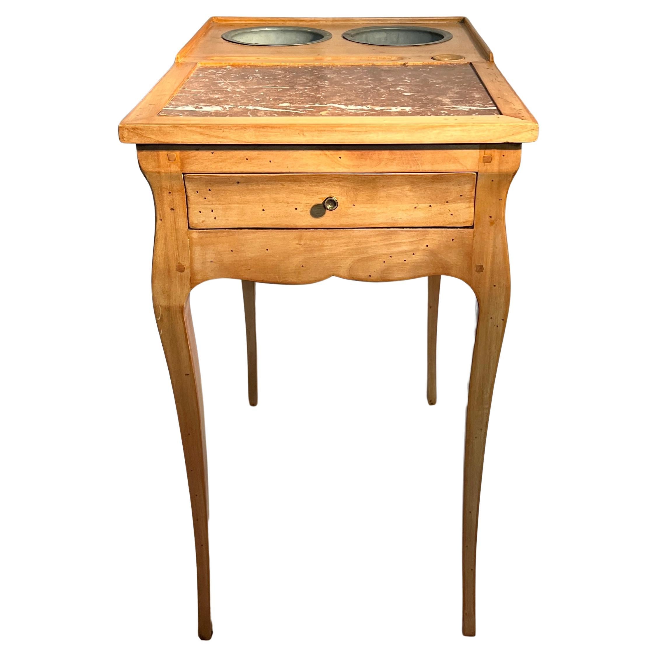 Antique French Walnut & Marble Rafraîchissoir Wine Table with Coolers Circa 1900 For Sale 1