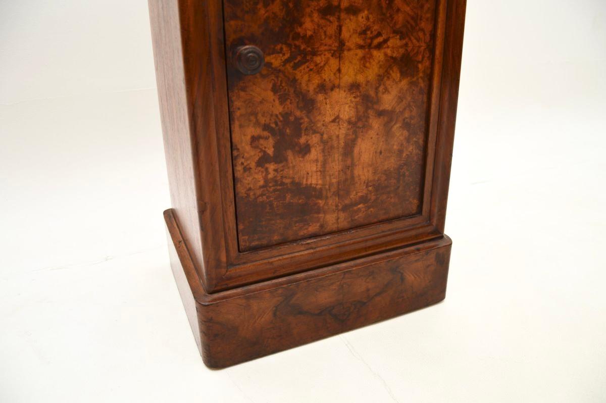 Antique French Walnut Marble Top Bedside Cabinet For Sale 3