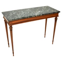 Antique French Walnut Marble Top Console Table (Tavolo consolle con piano in marmo)
