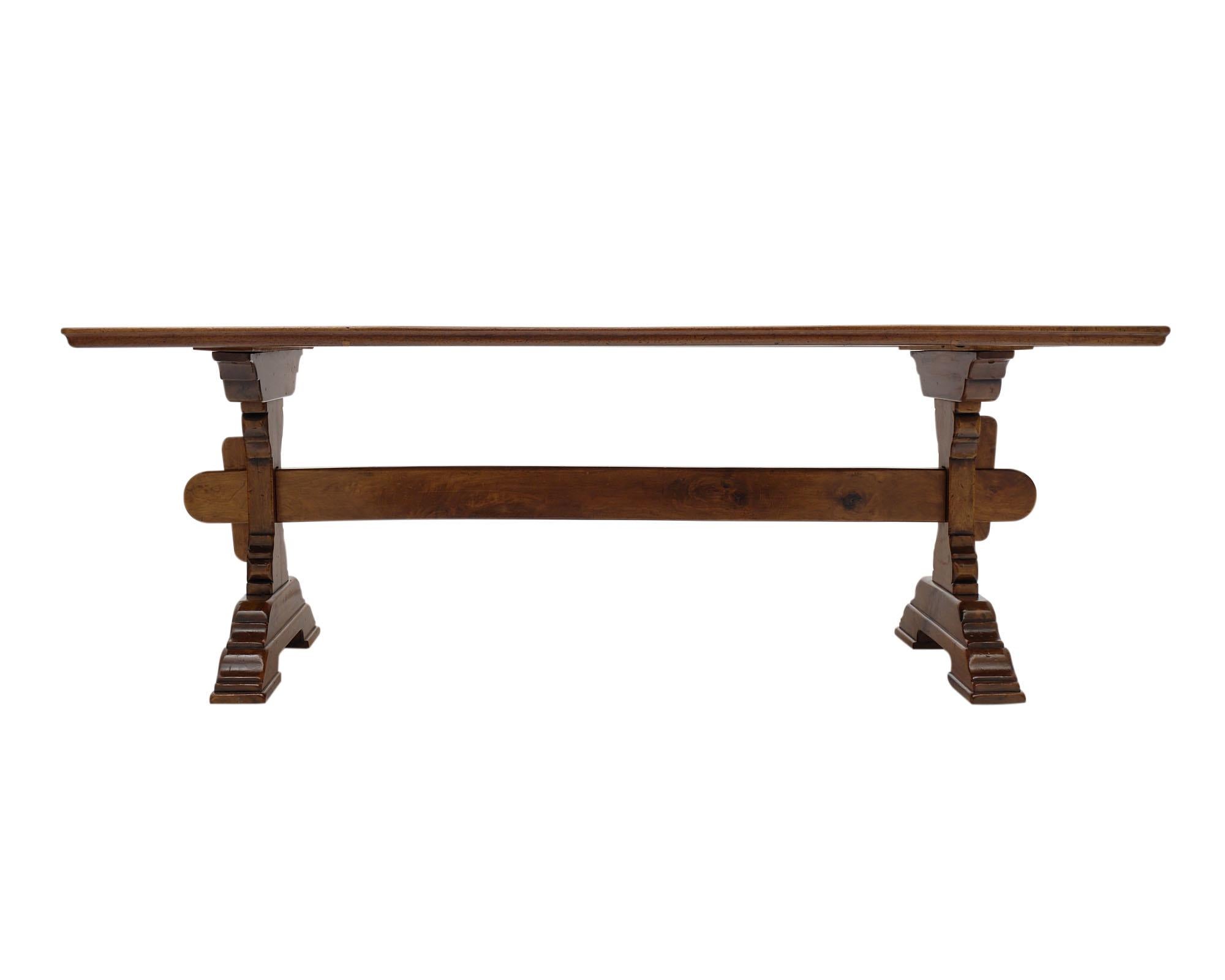 Antique French Walnut Monastery Table In Good Condition In Austin, TX