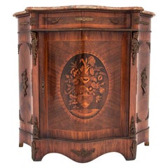 Antique French Walnut Napoleon III Inlaid Cabinet
