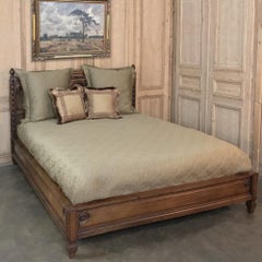 Antique French Walnut Neoclassical Queen Bed