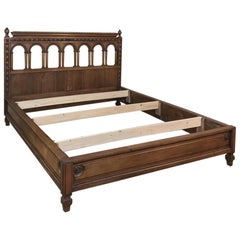 Antique French Walnut Neoclassical Queen Bed