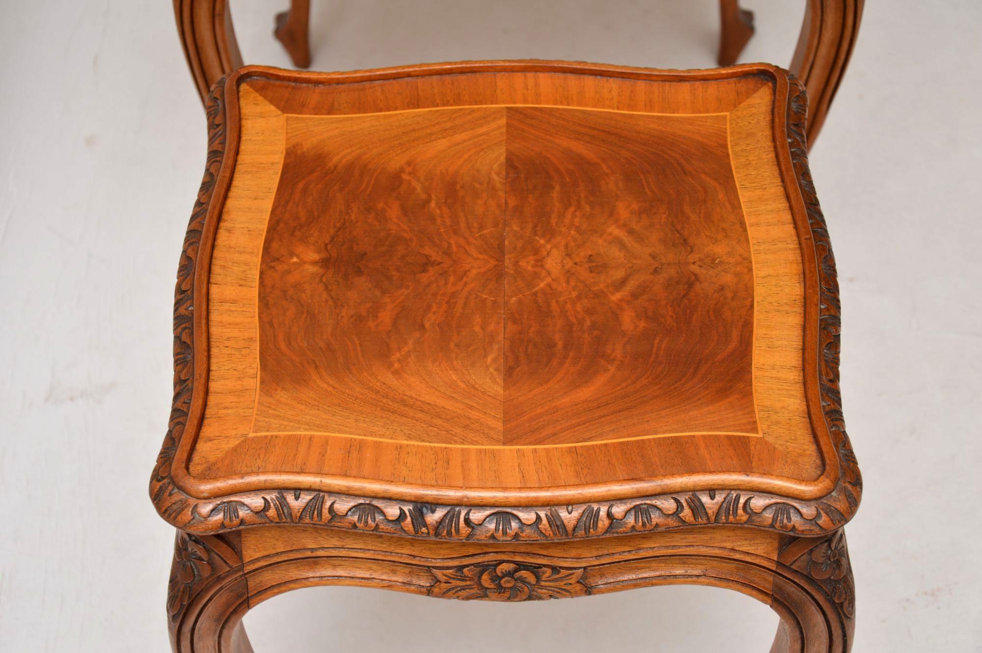 Antique French Walnut Nest of Tables 4