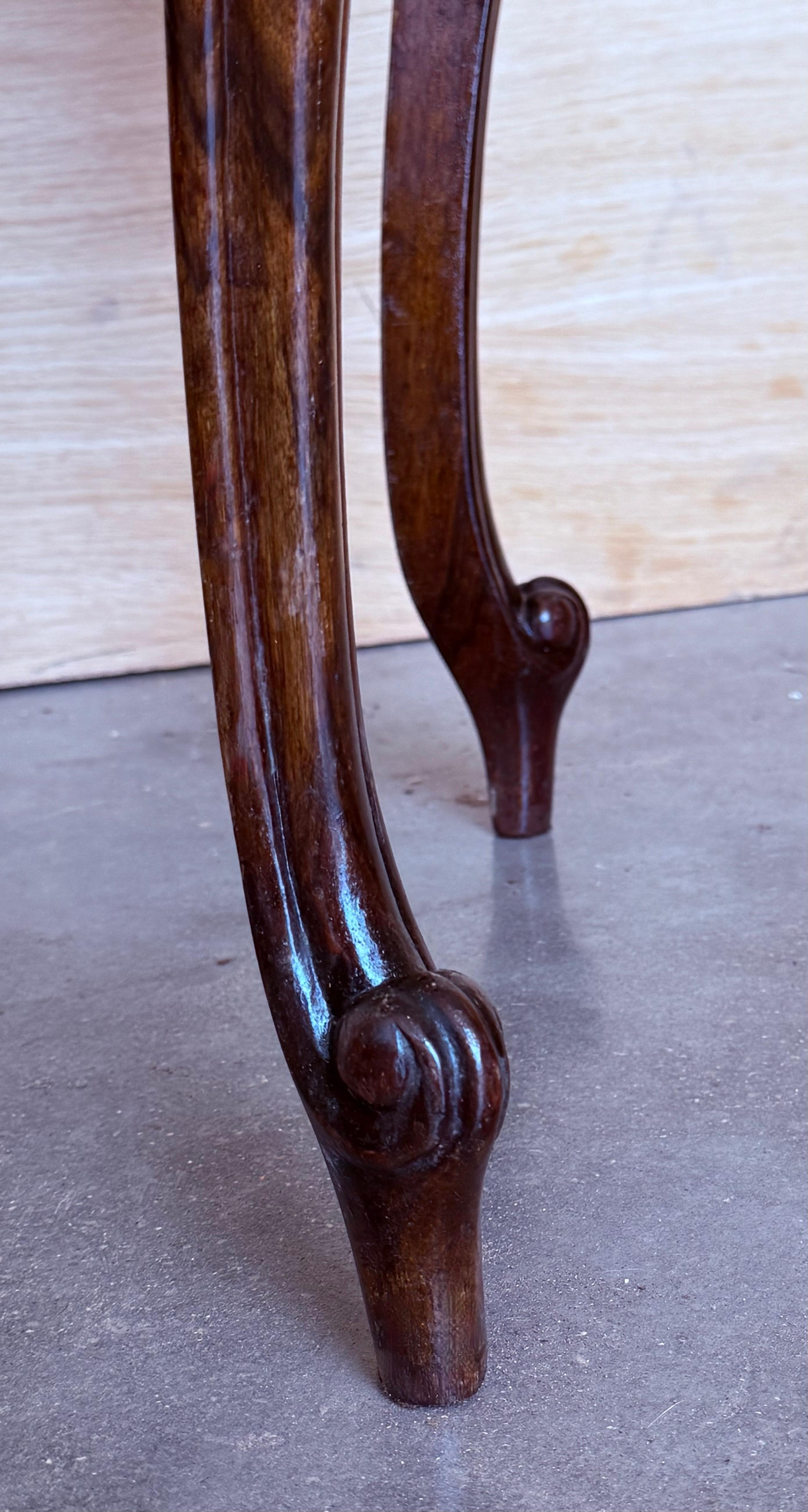 Antique French Walnut Night Stands with marble top and crest, 1900 For Sale 9