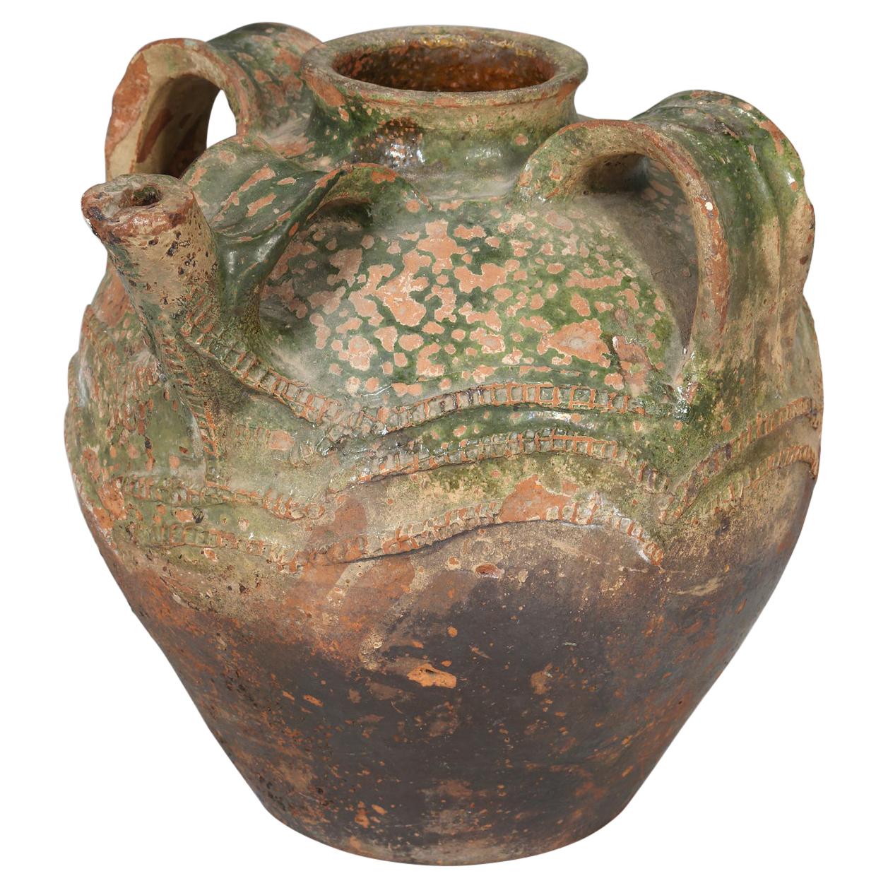 French Pottery Oil Jar at 1stDibs