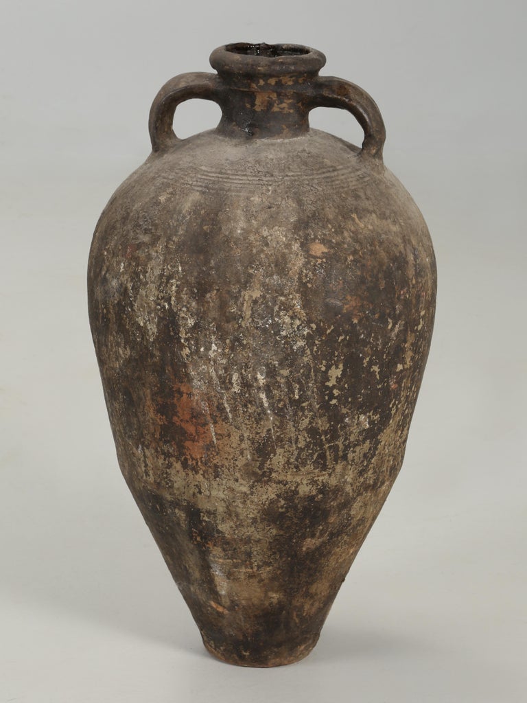 Antique French Walnut Oil Jar from 1800's with a Great Patina For Sale