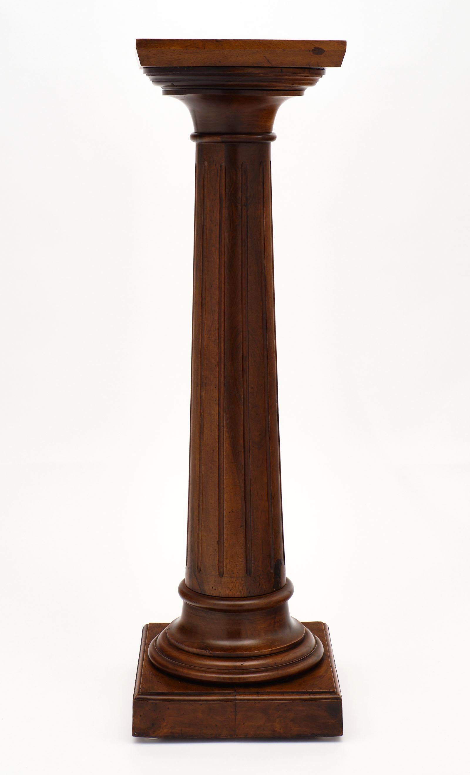 Neoclassical Antique French Walnut Pedestal