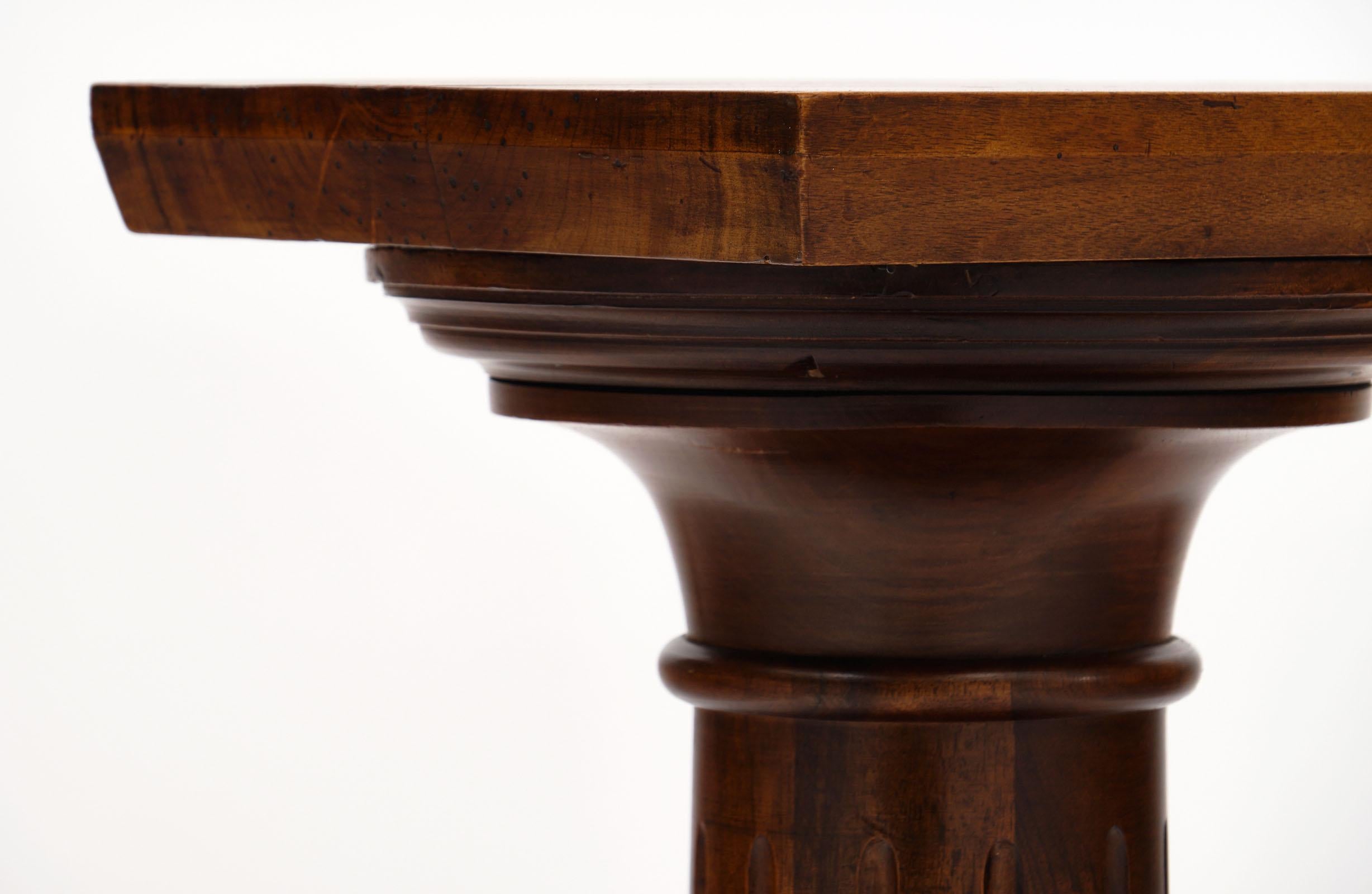 Antique French Walnut Pedestal 1