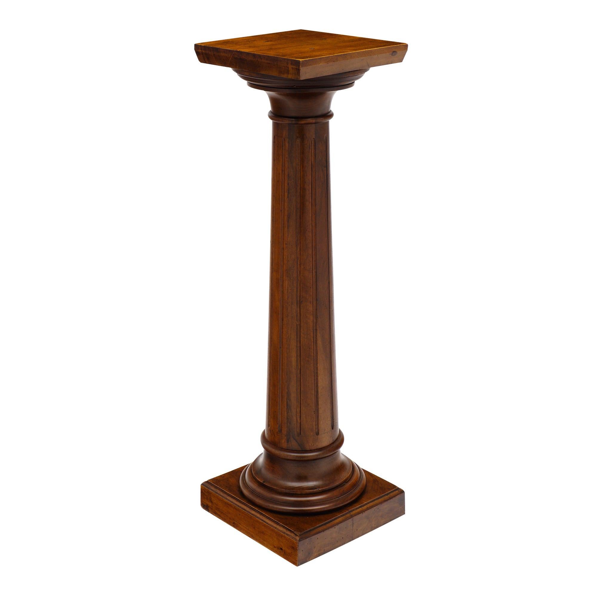 Antique French Walnut Pedestal at 1stDibs