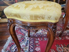 Antiker französischer Klavierhocker aus Nussbaumholz, um 1870-1890