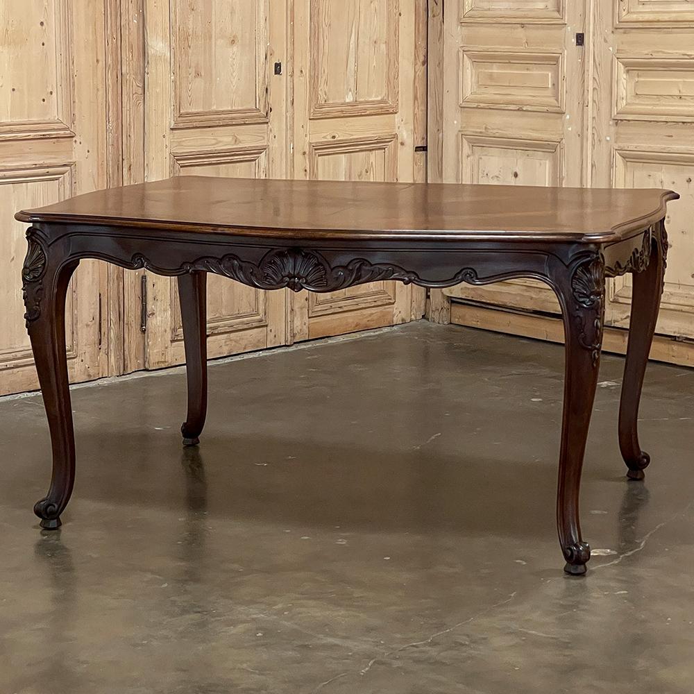 20th Century Antique French Walnut Regence Style Dining Table For Sale