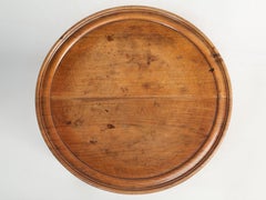 Antique French Walnut Round Petite Drink or Wine Side Table