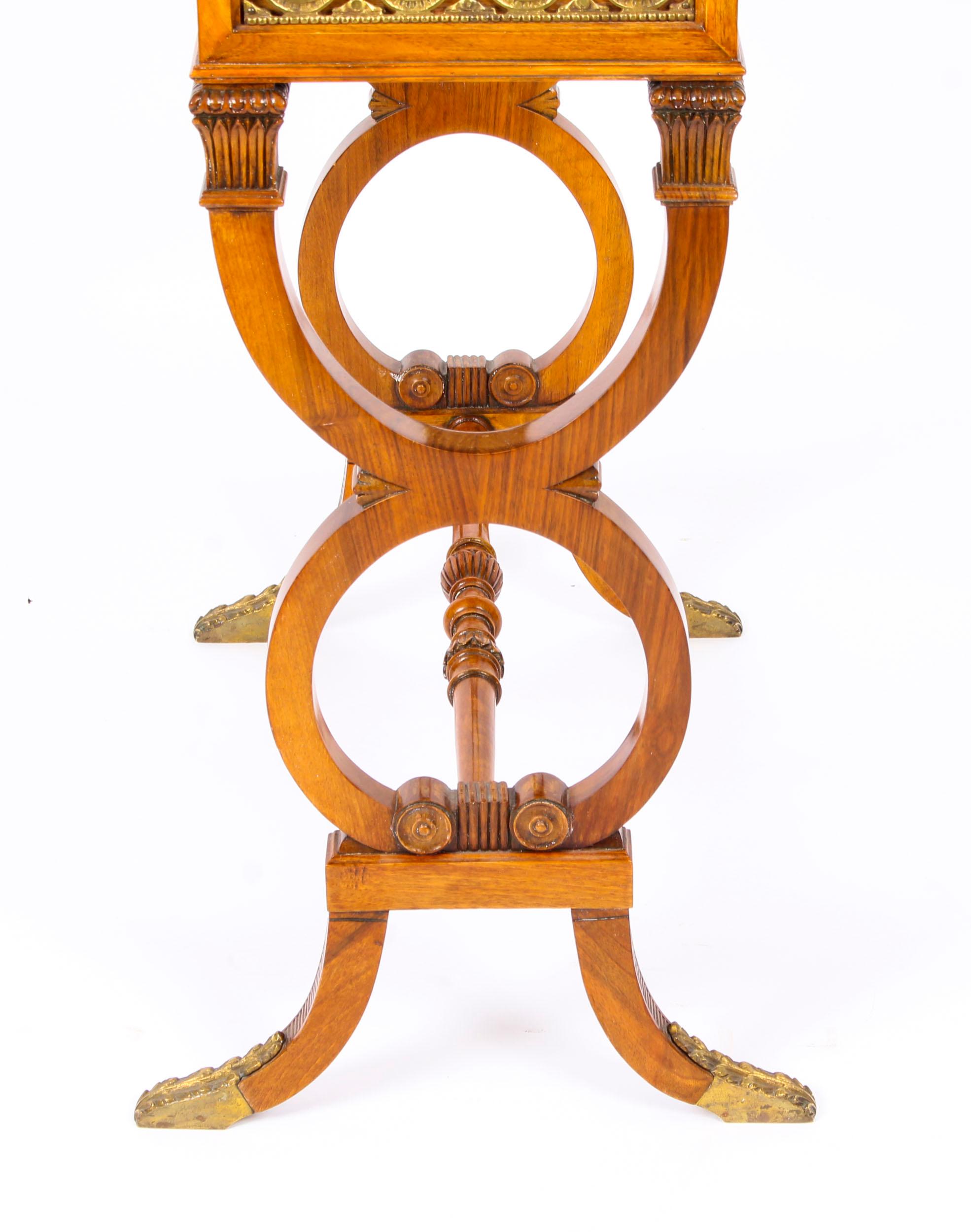 Antique French Walnut Sevres Style and Brass Jardinière, 19th Century 10