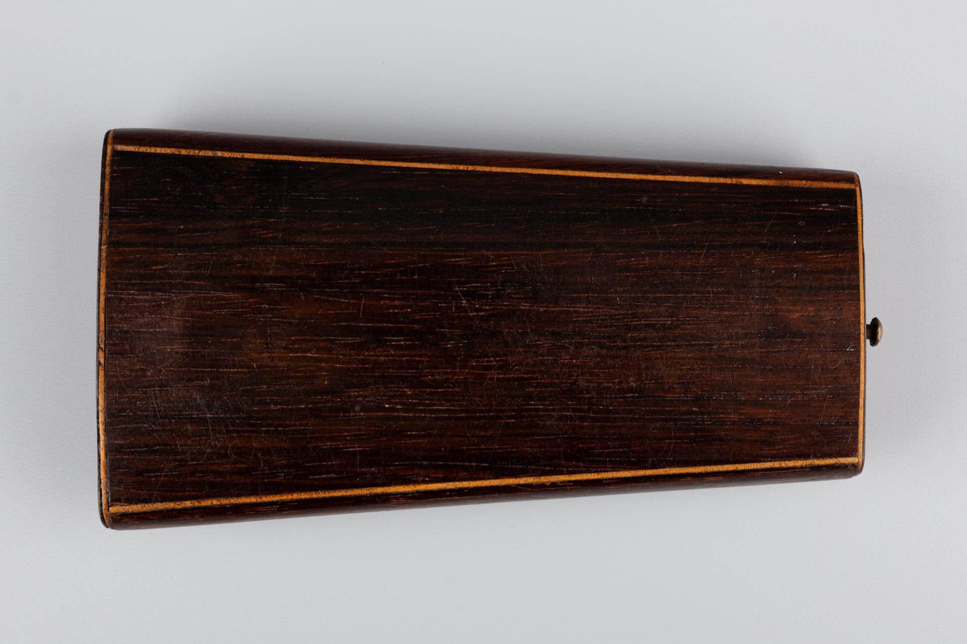Antique French Walnut Sewing Set Case, Napoleon III Étui, Needle Case For Sale 6