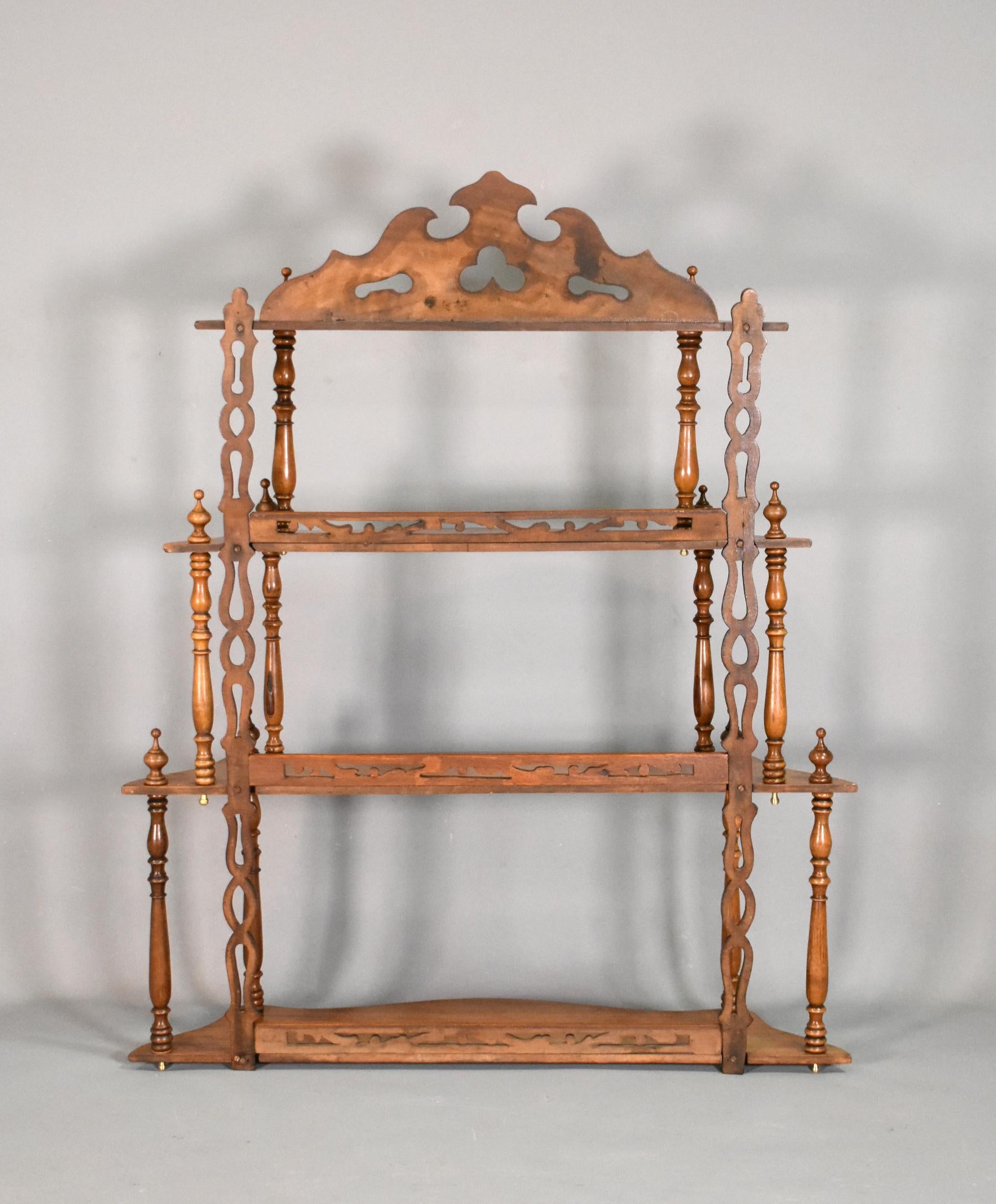 Antique French Walnut Shelving Unit 19th Century For Sale 9