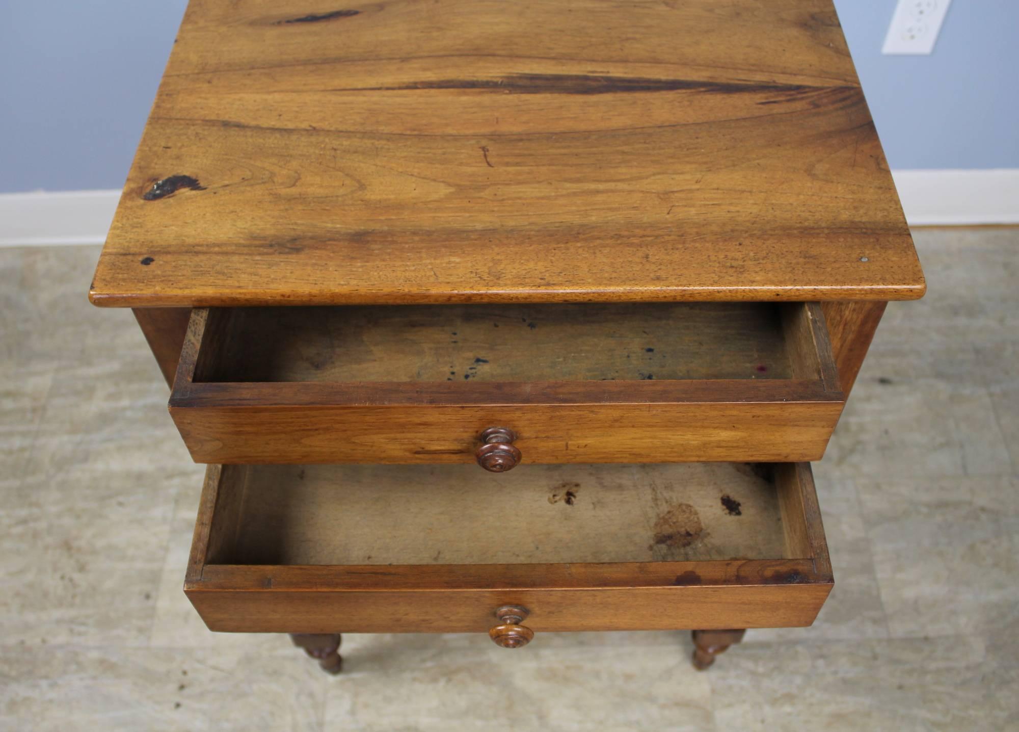 Antique French Walnut Side Table with Turned Legs 3