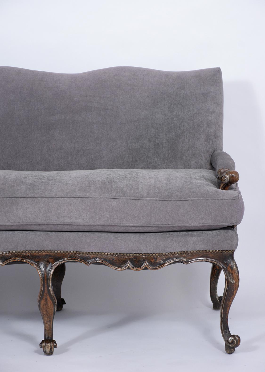 French Louis XV Walnut Sofa