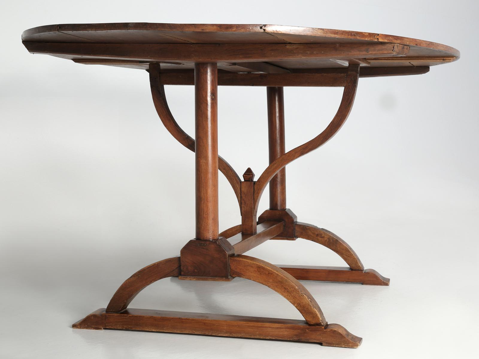 Antique French Walnut Tilt-Top Wine Tasting Table 2