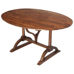 Antique French Walnut Tilt-Top Wine Tasting Table