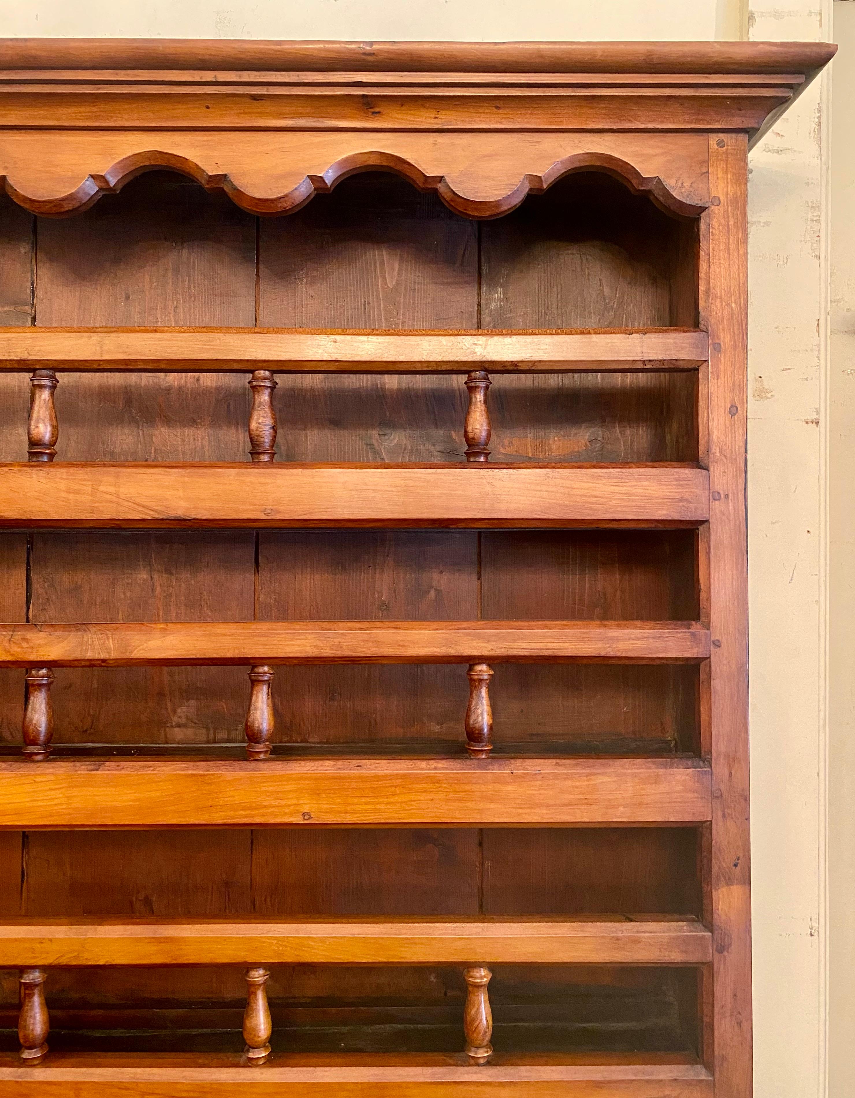 Antique French walnut vessalier cabinet with boxwood and satinwood inlay, circa 1890s.
Per our last photo, the rails can accommodate up to an 8-1/2