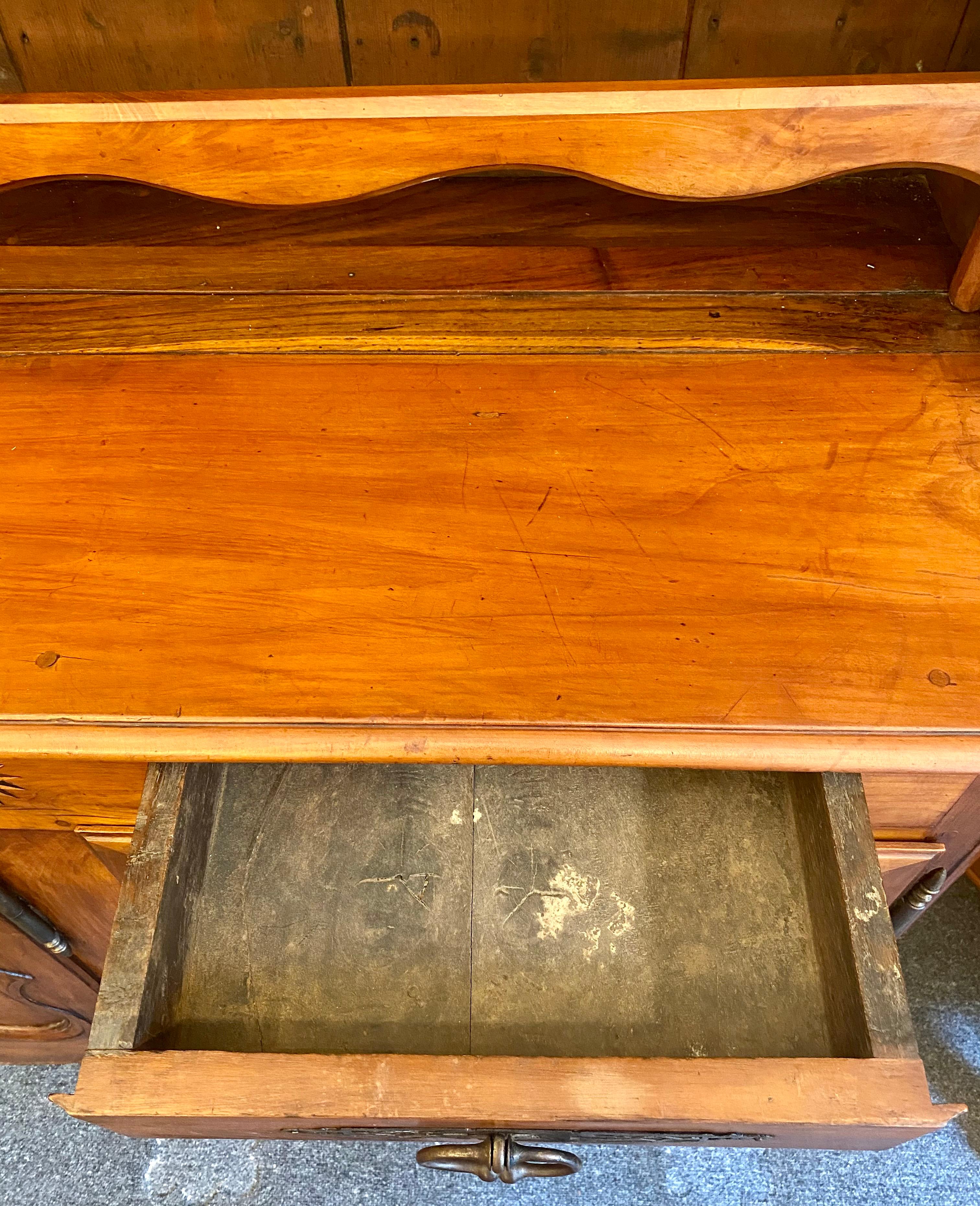 Antique French Walnut Vessalier Cabinet, Boxwood & Satinwood Inlay, circa 1890s 1