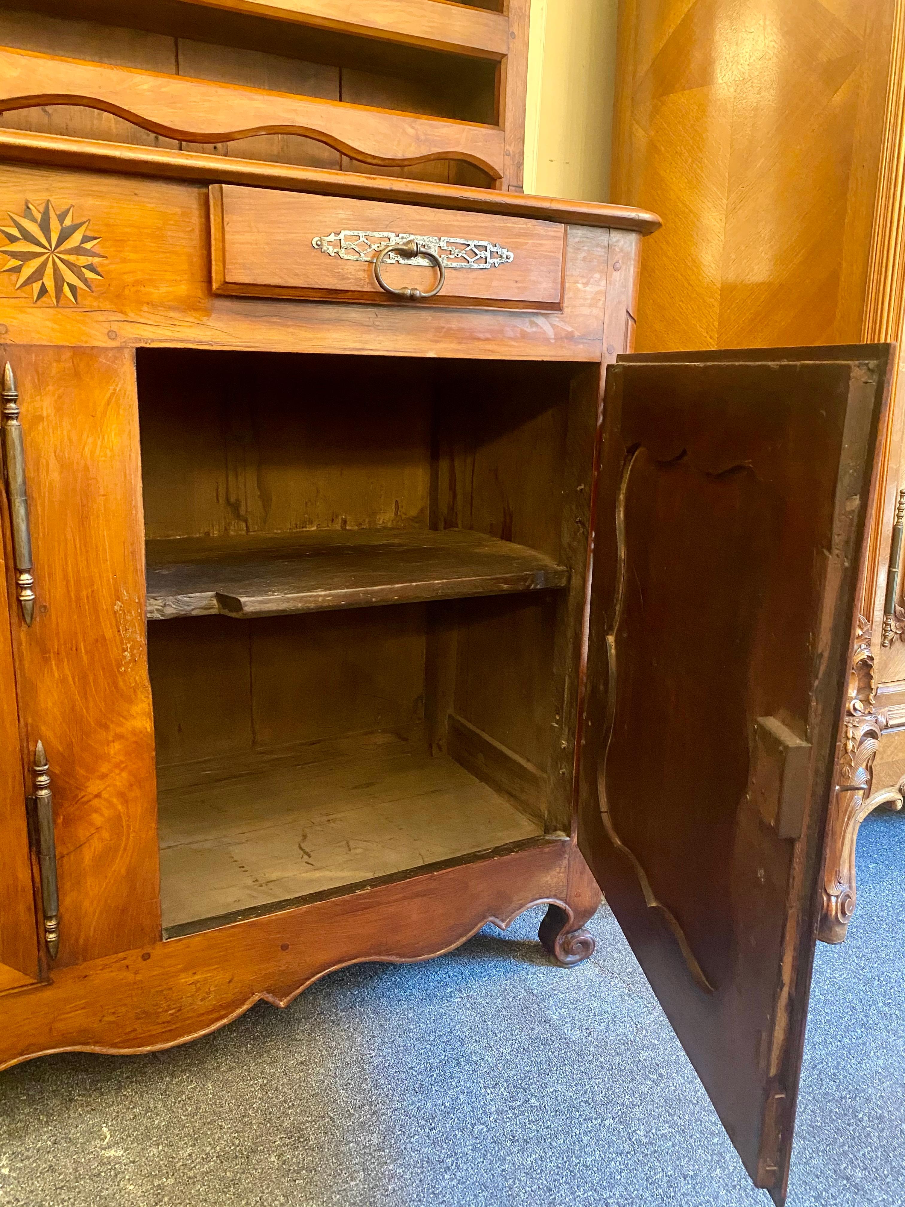 Antique French Walnut Vessalier Cabinet, Boxwood & Satinwood Inlay, circa 1890s 2