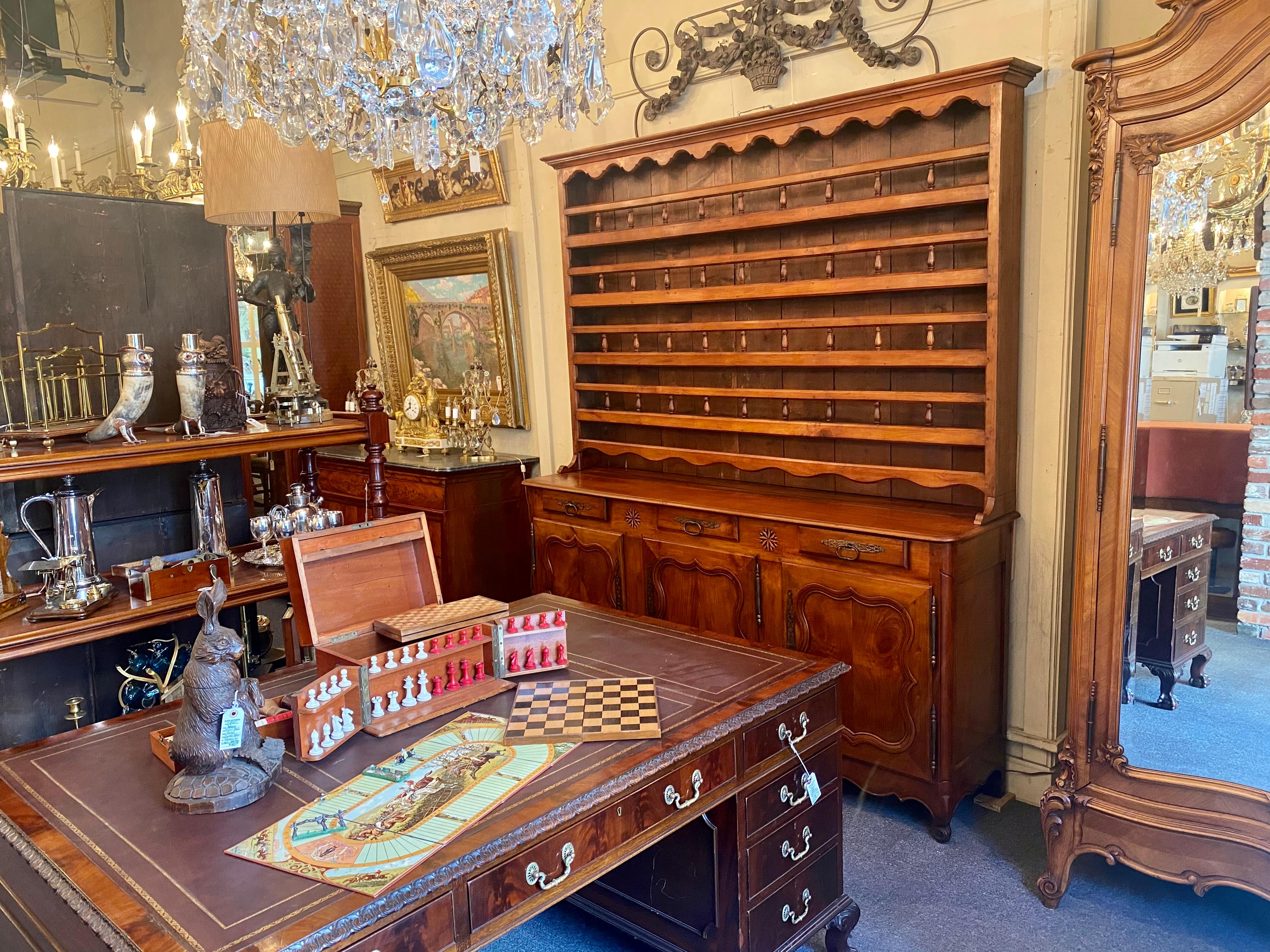Antique French Walnut Vessalier Cabinet, Boxwood & Satinwood Inlay, circa 1890s 5