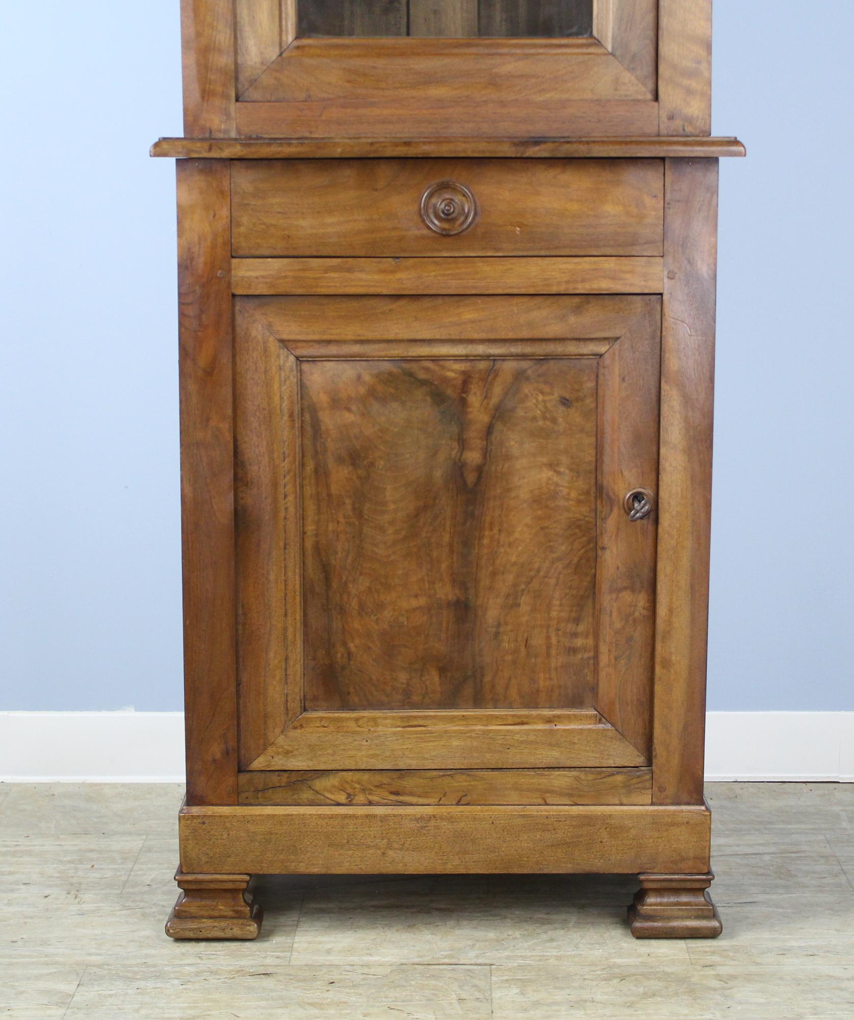 Antique French Walnut Vitrine or Cupboard 6