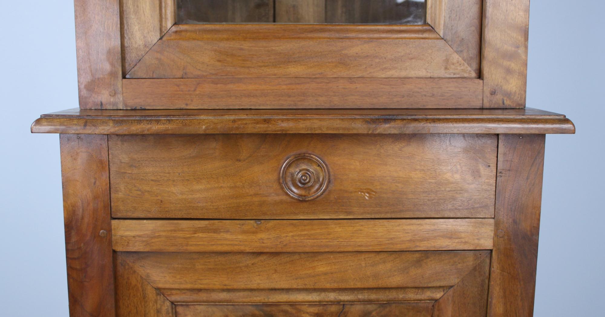 Antique French Walnut Vitrine or Cupboard 2