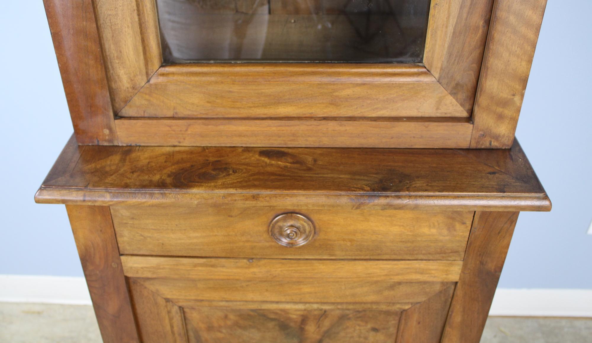 Antique French Walnut Vitrine or Cupboard 4