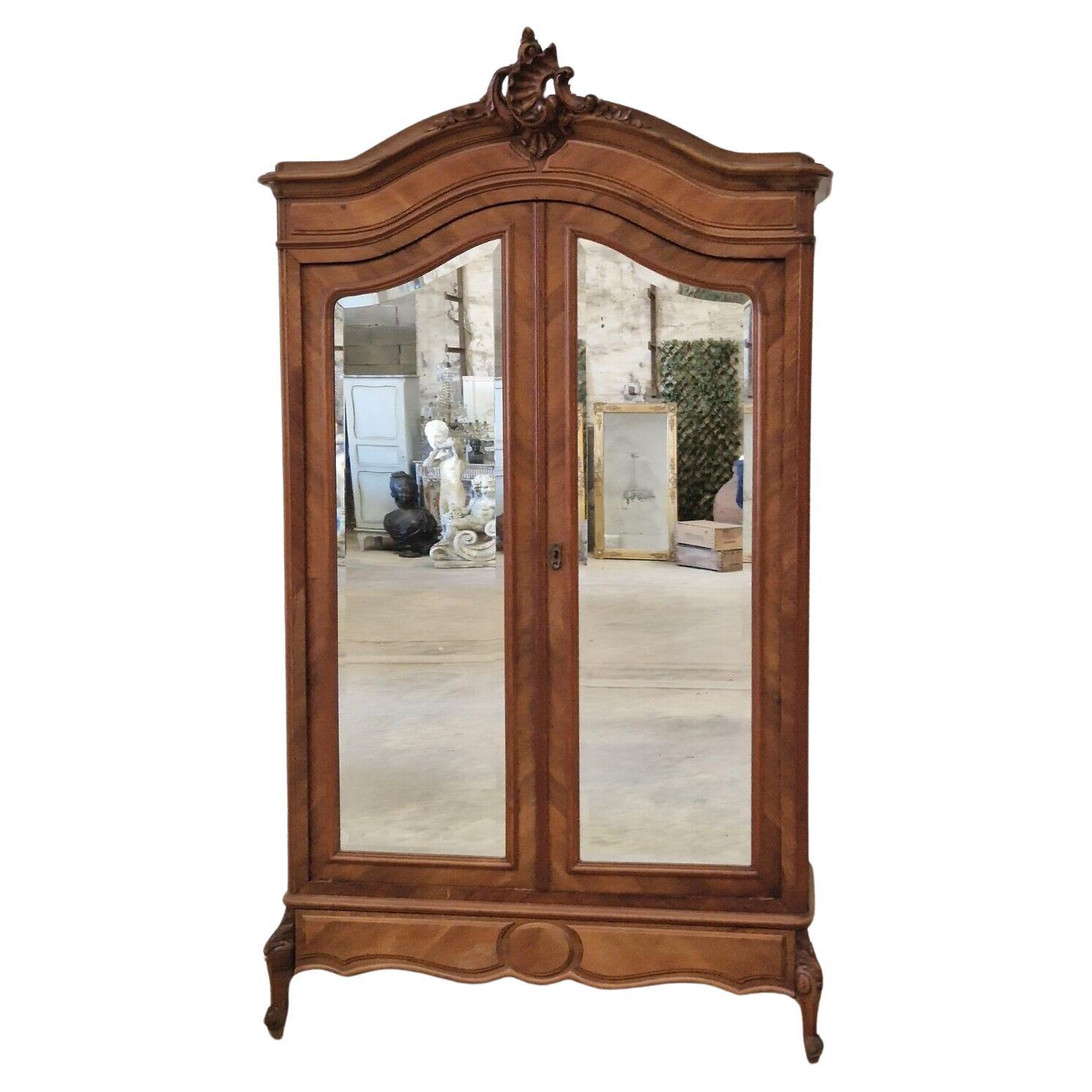 Antique French Wardrobe Rococo Double Door Armoire and Nightstand For ...