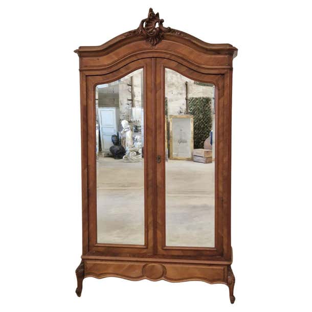 Antique French Wardrobe Rococo Double Door Armoire and Nightstand For ...