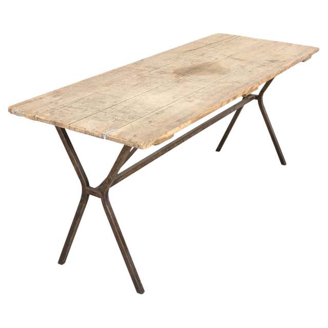 Pale Blue Washed Raffia Console Table For Sale at 1stDibs