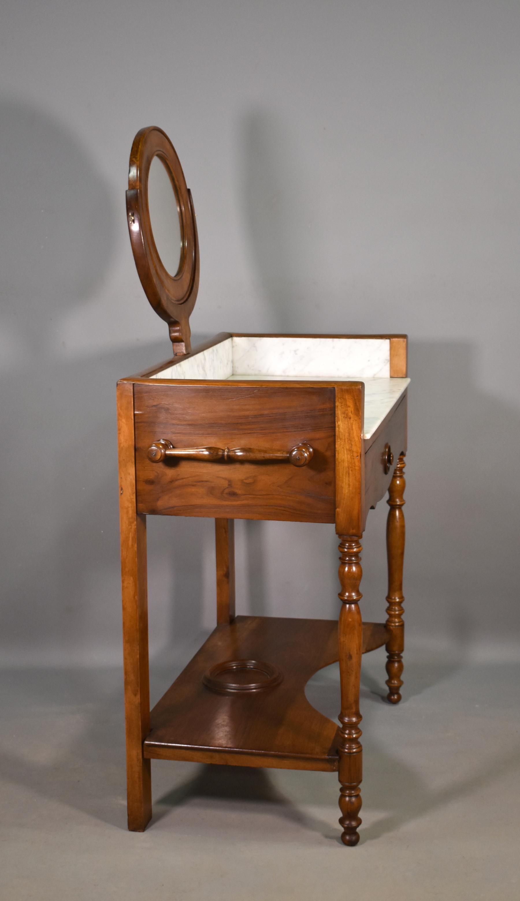 19th Century Antique French Washstand in Walnut Louis 19C Louis Philippe Style For Sale